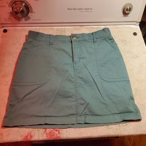 Lee Regular Fit Skort Mid Rise Teal Blue Green Pockets Turtleshell Button Guc
